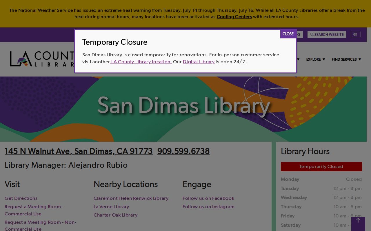 San Dimas people directories research at the local library